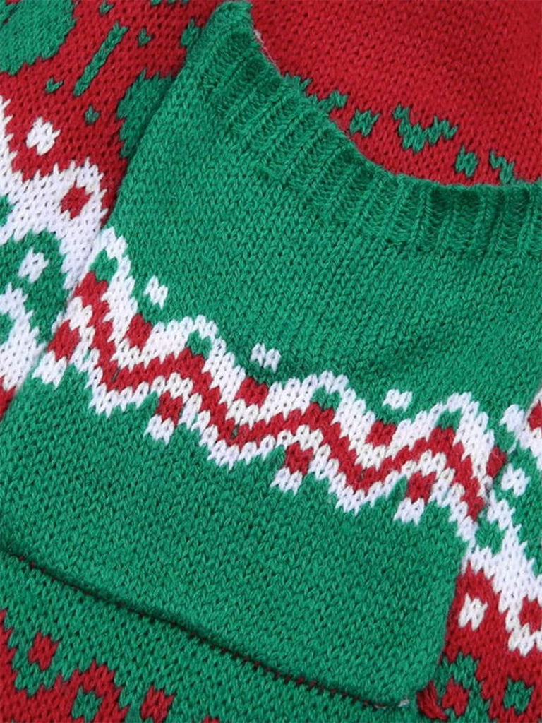 Grün 1970er Weihnachten Träger Stricken Jumpsuit