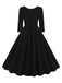 1950er Solide Gürtel Swing Kleid