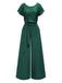 Grün 1960er Pailletten Weites-Bein Jumpsuit