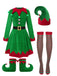 Grün 1940er Weihnachten Elf Kleid Set
