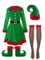 Grün 1940er Weihnachten Elf Kleid Set