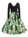 1950er V-Ausschnitt Weihnachten Santa Gürtel Swing Kleid
