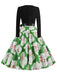 1950er V-Ausschnitt Weihnachten Santa Gürtel Swing Kleid