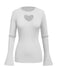 1970er Herz Cutout Stricken Solide Pullover