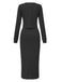2PCS 1960er Stricken Schlitz Tube Kleid & Kurzer Cardigan