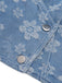 2PCS Blau 1940er Jacquard Jeanstop & Weites-Bein Hosen