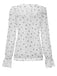 Weiß 1940er Herz Dots Illusion Rüschen Bluse