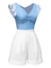 Blau 1940er Aschenputtel Rüschen Romper