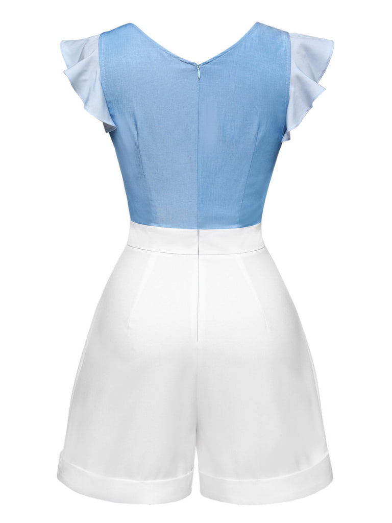Blau 1940er Aschenputtel Rüschen Romper