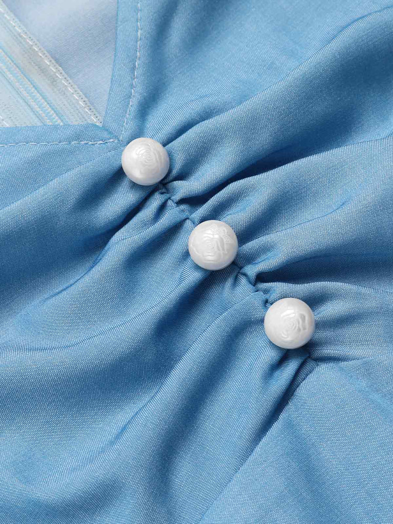 Blau 1940er Aschenputtel Rüschen Romper