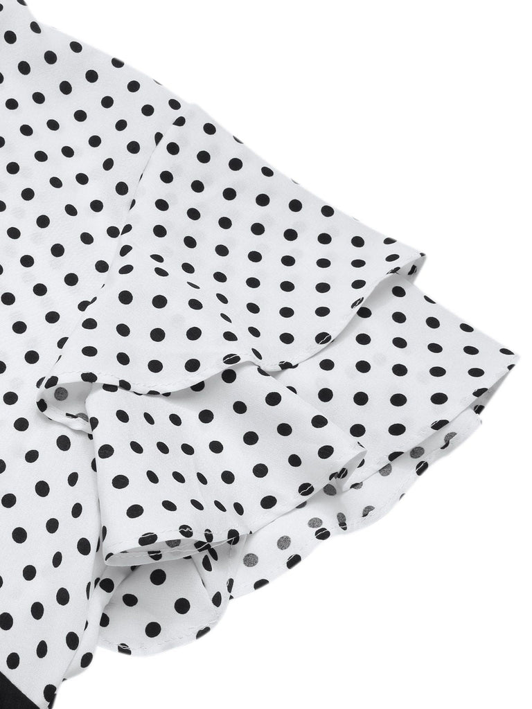 [Vorverkauf] Rot 1930er Dots Krawattenhals Meerjungfrauen Kleid