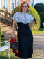 Schwarz 1930er Dots Krawattenhals Meerjungfrauenkleid