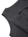 2PCS Dunkelgrau 1960er Nadelstreifen Top & Plissiertes Rock