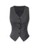 2PCS Dunkelgrau 1960er Nadelstreifen Top & Plissiertes Rock