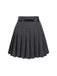 2PCS Dunkelgrau 1960er Nadelstreifen Top & Plissiertes Rock