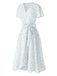 Weiß 1940er Baumwolle Diagonale Träger Blumen Kleid