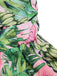 Grün 1970er Tropischer Regenwald Urlaubsserie Chiffon Romper