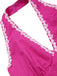 Rosa 1950er Polka Dots Halter Baumwolle Kleid