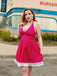 Rosa 1950er Polka Dots Halter Baumwolle Kleid