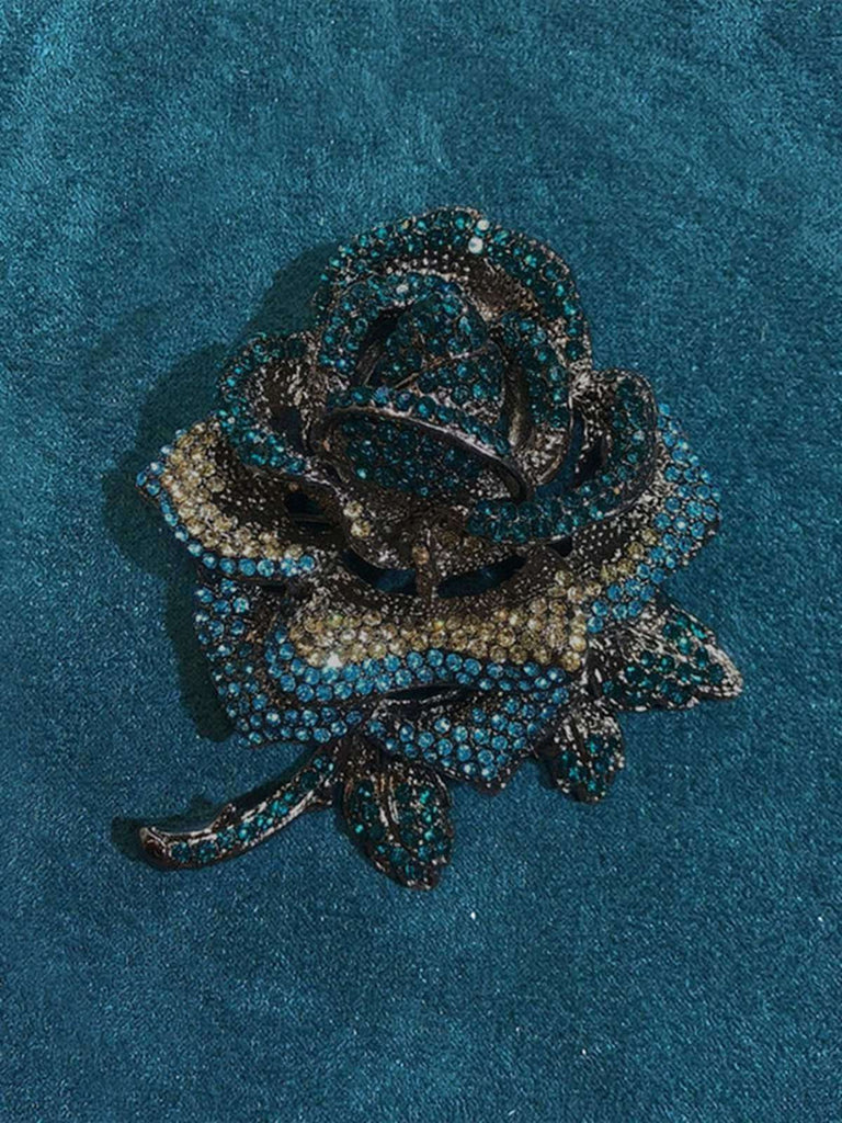 Vintage Strassstein Rose Brosche