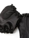 Schwarz 1980er Solide Gothic Puffärmel Quadratischer Hals Korsett Top