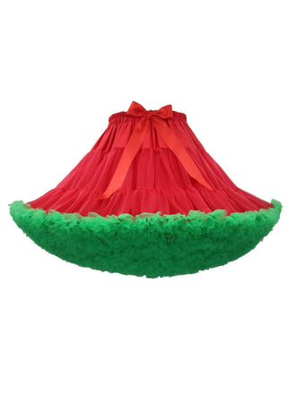 Rot 1950er Solide Halloween Netz Unterrock Petticoat