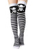 Schwarze Gothic Overknee-Socken mit Totenkopf