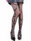 Schwarze Gothic Netzstrumpfhose mit Fledermaus-Print