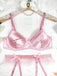 3PCS 1950er Satin Strumpfhalter Dessous-Sets