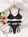 3PCS 1950er Satin Strumpfhalter Dessous-Sets