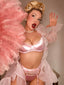 3PCS 1950er Satin Strumpfhalter Dessous-Sets