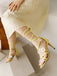 Retro 3D-Blumen Stilettos Knöchelriemen Sandalen
