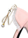 Perle Bogen Spitze Peep Toe High Heels Sandalen
