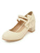 Vintage Bogen Runder-Spitze Kegelabsatz Schuhe