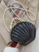Vintage 3D-Muschel Transparent Perlenkette Tasche