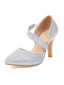 Spitz Zulaufende Funkeln Schräg Träger High Heels