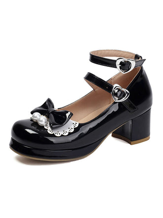 Herz Perle Bogen Mary Jane Heels