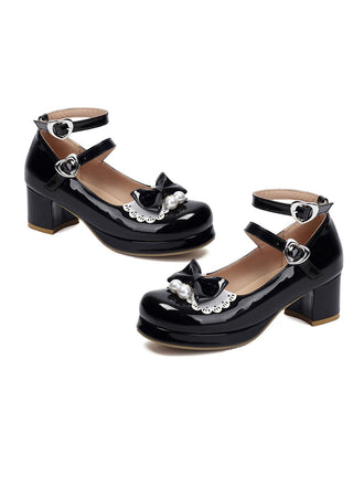 Herz Perle Bogen Mary Jane Heels