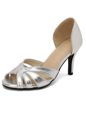 Vintage Solide Peep Toe Hohl Slip-On Hohe Absätze