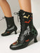 Halloween Schläger Kürbis Schnürung Mitte der Wade Stiefel