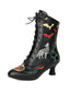 Halloween Schläger Kürbis Schnürung Mitte der Wade Stiefel