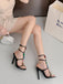 Vintage Farbig Steine Stilett Absätze Riemchen Sandalen