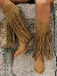 Vintage Quaste Klobig Hochhackige Stiefel