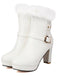 Vintage Kunstpelz Schnalle High Heel Stiefel