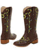 Braun Sonnenblume Besticktes Western Cowgirl Wadenstiefel