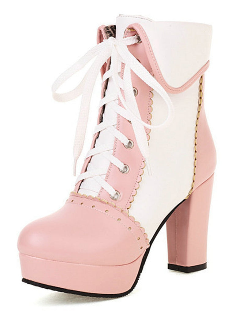 Vintage Leder Schnürung Farbblock Martin Stiefel