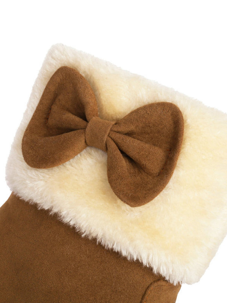 Winter Plüsch Besatz Bogen Rund Zehe Knöchel Stiefel