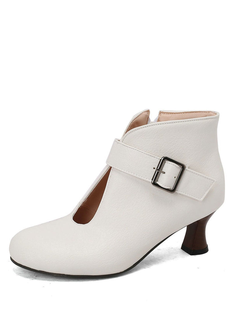 Boots mit Cut-out und Blockabsatz