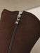 Vintage Wildleder Kunstpelz Futter Nieten Wadenhoch Stiefel