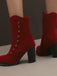 Vintage Wildleder Kunstpelz Futter Nieten Wadenhoch Stiefel